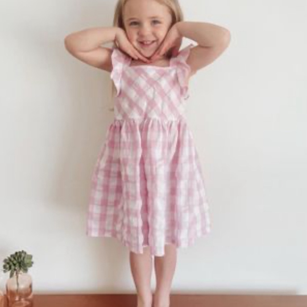 MAYORAL pink gingham dress